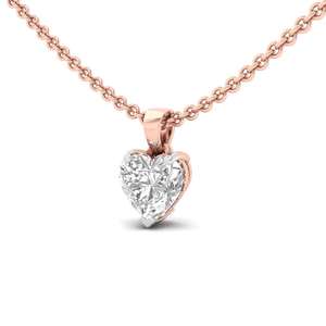 Colgante Solitario con Diamante Cultivado en Laboratorio con Corte Corazón, Brillo Eterno, Chapado en Oro de 10K, Joyería Elegante y Clásica, Regalo Especial para Mujer - Product Image 3