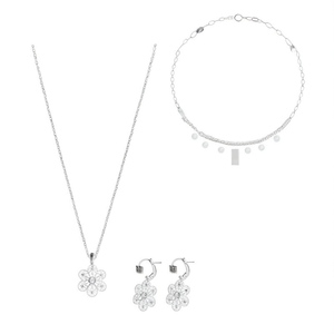 Florence American Diamond Bridal Jewelry Set with Earrings - Product Image 1