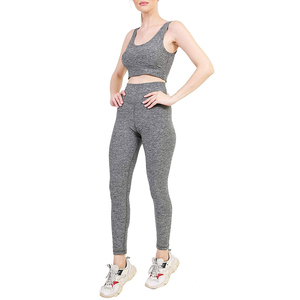 Women's Strapless Scoop Neck 2-Piece Yoga Set Spandex/Nylon Breathable Elastic Waist High-Waisted Print Pattern OEM Service - Product Image 2