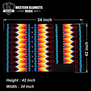 Sous-selle Western Blankets House Style Classique 42x34 pouces, doublure en polaire de laine, rembourrage en polyester, protection antichoc pour cheval - Product Image 3