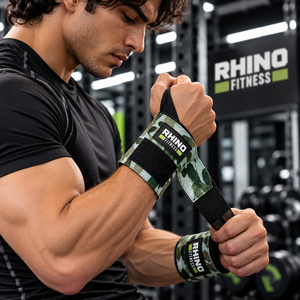 สายรัดข้อมือ RHINO FITNESS ลายพราง ไซส์ L สำหรับมือซ้าย แบบตีนตุ๊กแก สำหรับยกน้ำหนัก - Product Image 4