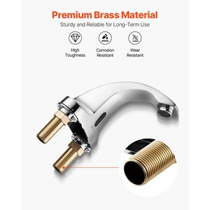 Rubinetto Automatico per Lavabo Bagno con Sensore di Movimento, Senza Contatto, con Copertura per Foro Acqua Fredda, Funzionamento a Batteria - Product Image 6