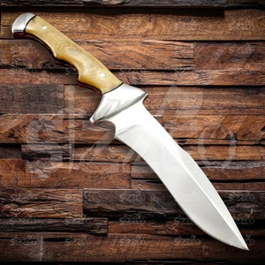 Couteau de chasse et de camping artisanal de 10 pouces, à lame pointue, manche en micarta, acier D2, couteau utilitaire OEM EDC avec étui en cuir - Product Image 3