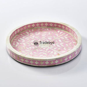 Posavasos Artesanal con Incrustaciones de Hueso, Elegante Adorno Decorativo para Mesa de Tradebyd - Product Image 1
