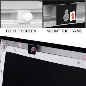 Schermo per Proiettore 100 Pollici Diagonale 16:9 4K HD, Telaio Fisso in Alluminio, Montaggio a Parete, Forma Allungata per Proiezione Cinematografica - Product Image 5
