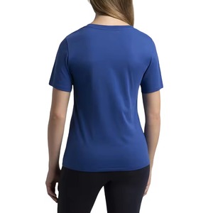 Camisetas de Cuello en V para Mujer, Personalizadas al por Mayor, de Manga Corta, Casuales de Verano, de Algodón Transpirable, Ajustadas, Tops - Product Image 3
