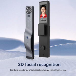 Serrure de porte intelligente 3D à double écran BT65S, moniteur intérieur IPS, vision nocturne infrarouge, appel vidéo WiFi, déverrouillage à distance - Product Image 1