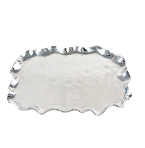 Plateau rectangulaire en métal plaqué or pour mariage, restaurant, nourriture, boissons, fruits, petit-déjeuner, plats et assiettes - Product Image 2