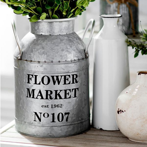 Jardinière en métal galvanisé au design créatif avec poignée, écologique et personnalisable pour la décoration de la maison et du jardin - Product Image 1