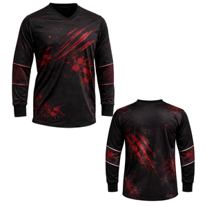 Camiseta de Paintball Red Claw Scratch con Diseño de Sangre de Monstruo, Sublimación, Manga Larga, Malla Transpirable, Ropa Deportiva para Competencia en Equipo - Product Image 1