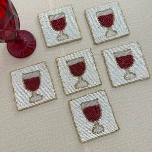 Decorative Handmade Embroidery <b>Beaded</b> <b>Coaster</b> with Beautiful Beadwork for Modern Home Decor and Dining Accessories - Product Image 1