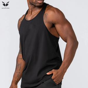 In One Solid Black Color OEM ODM Service Good Supplier With Own Logo Fitness Wear Fully Customized Logo Print <b>Men</b> <b>Singlets</b> - Product Image 6