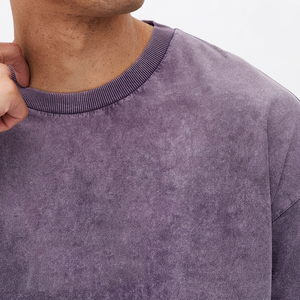 T-shirt pour homme de qualité supérieure, couleur unique, léger, effet délavé, tissu confortable, style décontracté, idéal pour l'été. - Product Image 6