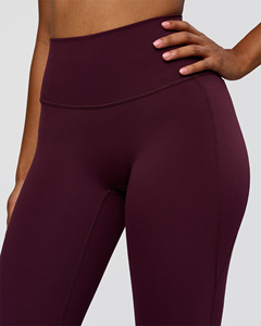 High Waist <b>Flared</b> Leg Yoga <b>Leggings</b> Solid Color Seamless Full Length Spandex Polyester Women's Activewear Pants - Product Image 6