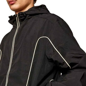 Vestes coupe-vent à capuche personnalisées de haute qualité avec logo, style décontracté automne pour hommes - Product Image 6
