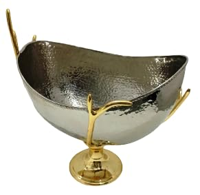 Plat à fruits de luxe nickelé, bol refroidisseur à vin, centre de table décoratif pour la maison, la salle à manger, la cuisine et la décoration de fêtes - Product Image 4