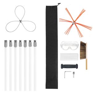 Kit de limpieza de chimeneas con cabezales de cepillo dobles extensibles de 23 pies para chimeneas - Product Image 1