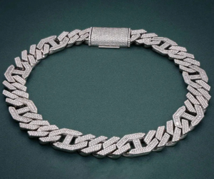Bracelet chaîne pour homme en alliage de zinc plaqué argent sterling 925, micro-incrustation de zircon, style hip-hop, bijou cadeau - Product Image 4