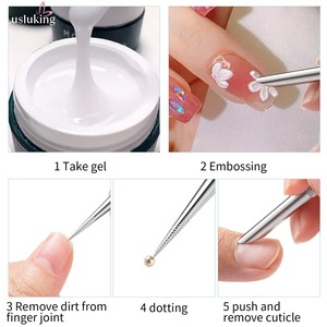 Usluking Dual-End Double Head Stainless Steel <b>Nail</b> <b>Tool</b> Set for Manicure Cuticle Pusher Dotting Pen Reusable 1/2/3PCS - Product Image 1