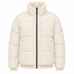 Veste matelassée pour homme OEM, impression personnalisée, manteau d'hiver rembourré, col haut, poignets côtelés, marque privée, fabricant en gros - Product Image 1