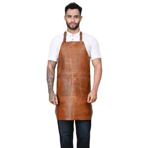 Delantal de soldadura de cuero Hecho de cuero genuino Venta directa multiusos Delantal de cocina de gran tamaño personalizable logotipo personalizado - Product Image 1