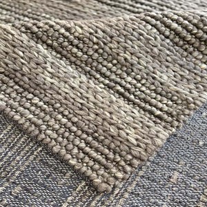 Hand Woven Chunky Wool Rug - Braided Scandinavian Decor , Living Room Rug , Chic Bedroom - Product Image 1