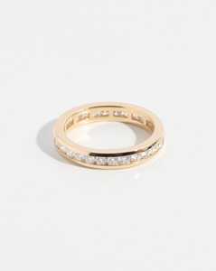 Lab Grown Diamond Wedding Bands Full Eternity Channel Set 3.5mm Minimalist <b>Dainty</b> 14K 18K Solid Gold Round Cut Anniversary <b>Rings</b> - Product Image 5