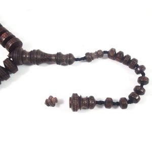 Tasbih en bois artisanal de qualité supérieure, perles polies et gravées, conçu pour la méditation, la prière, religieux, islamique - Product Image 1