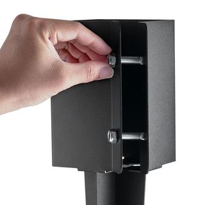 Set di 4 Picchetti di Ancoraggio per Recinzioni in Metallo Verniciato a Polvere Nera, 36 x 4 x 4 Pollici, Diametro Esterno 3,5 x 3,5 Pollici, Diametro Interno - Product Image 4