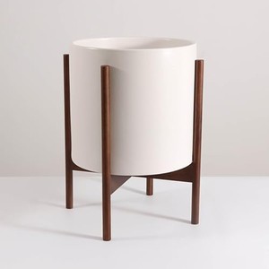 Handcrafted Walnut Wood <b>Ceramic</b> <b>Flower</b> <b>Pot</b> Planter Wholesale | Moradabad - Product Image 5