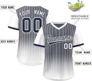 Camiseta de béisbol personalizada con cuello en V, camisetas de béisbol con rayas deportivas estilo Hip Hop, nombre y número personalizados para hombres/mujeres/jóvenes - Product Image 4