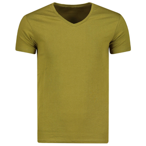 Camisetas de Cuello en V para Hombre, Estilo Moderno, Color Verde Claro, 100% Algodón, Transpirables, de Secado Rápido, para Fitness, Manga Corta - Product Image 1