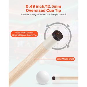 Set di 4 Stecche da Biliardo in Legno d'Acero Canadese da 58 Pollici con Anello di Connessione ABS Professionale per Snooker e Biliardo - Product Image 3