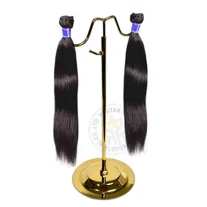 Gold rack holder wig hair extension display