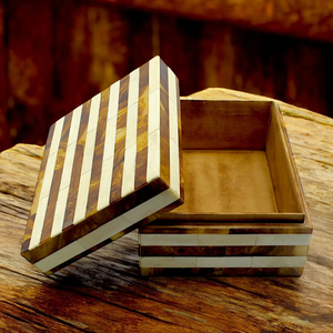 Premium Quality Handmade Wooden Bone Inlay <b>Trinket</b> Jewelry <b>Box</b> Luxury Decorative Storage Organizer for Modern Home Decor - Product Image 3