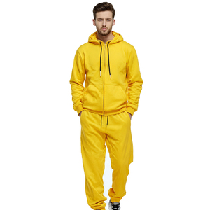 Ensemble de survêtement pour homme 100% polyester, sweat à capuche zippé et pantalon de jogging, pour l'extérieur et le streetwear - Product Image 4