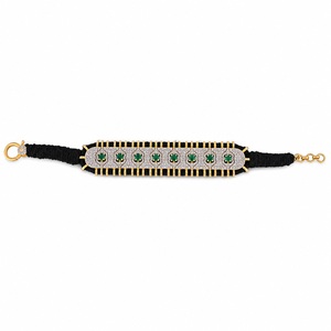 Elegant Handmade 925 Sterling Silver Gold Plated Luxury Threaded Bracelet Featuring Natural <b>Emerald</b> Sparkling Wedding Party Gift - Product Image 1