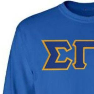 Camiseta de Manga Larga con Letras Blue Sigma Gamma Rho para Mujer, Camiseta Casual con Cuello Redondo para Hermandad Griega, Ropa Universitaria con Estampado Personalizado - Product Image 4