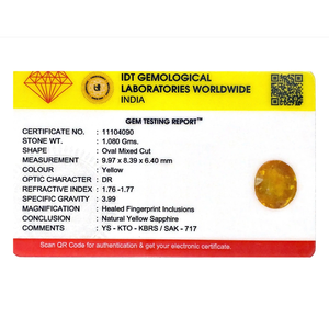 Loose 5.4 Carat Oval Cut Yellow Sapphire Gemstone for Fine Jewelry - Product Image 4