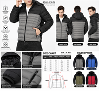 Blouson d'hiver pour homme à capuche, léger, chaud, décontracté, style bomber, en matière alternative au duvet, avec fermeture éclair.