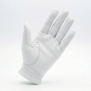 Gant de golf et de cyclisme Injae en cuir Cabretta blanc pour main gauche, respirant, avec fentes pour les doigts, fermeture auto-agrippante, unisexe, OEM, faible MOQ - Product Image 4