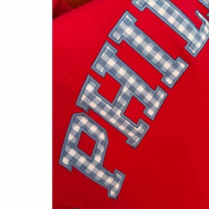 Philly Custom <b>Mock</b> <b>Neck</b> Sweatshirt Crew <b>Neck</b> Unisex Cotton Fleece Chenille Letter Embroidery Gingham Patch Sorority Fraternity - Product Image 5