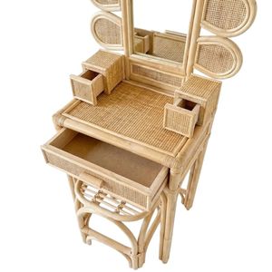 Meubles pour enfants en rotin, table et chaise pour enfants, prix d'usine, coiffeuse artisanale, bon marché, haute qualité, en solde - Product Image 2