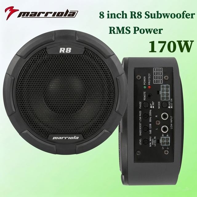 Marriola R8 Subwoofer 170w RMS REAL POWER High Quality Car Powerful Underseat Subwoofer