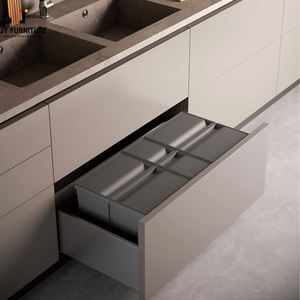 Armoires de cuisine modernes sans cadre de style européen personnalisées JY Project, fournisseur vietnamien, prêtes à assembler, accessoires de lavabo modulaires - Product Image 4