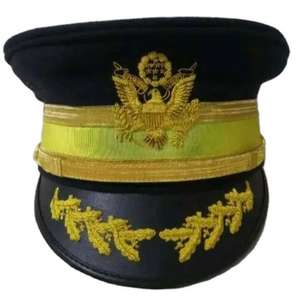 Gorra de Servicio Personalizada con Visera Ancha, Color Negro, con Insignia Bordada a Mano, 100% Algodón, Unisex - Product Image 5