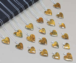 Nellite Assorted Crystal Gemstone Heart Shape Necklaces Pendants Handmade Silver Plated Brass Religious Fashionable - Product Image 2