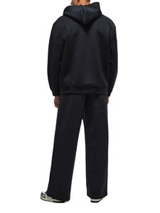 Survêtement pour homme personnalisé, hiver, oversize, épaules tombantes, fermeture éclair intégrale, couleur noire, sweat-shirt ample, pantalon de survêtement, 100% coton, décontracté - Product Image 2