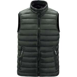 <b>Men's</b> <b>Black</b> Puffer <b>Vest</b> Stand Collar Zipper Closure Windproof Casual Outerwear Winter Solid Design - Product Image 1
