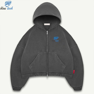 Sudadera con Capucha Bordada Personalizada para Hombre, Sudadera con Capucha Extra Grande con Cierre Completo, Forro Polar de Algodón Grueso, Ropa de Invierno, Servicios OEM - Product Image 1